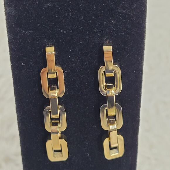 Eddie Borgo Supra Chain Link Gold Earrings - Picture 7 of 8